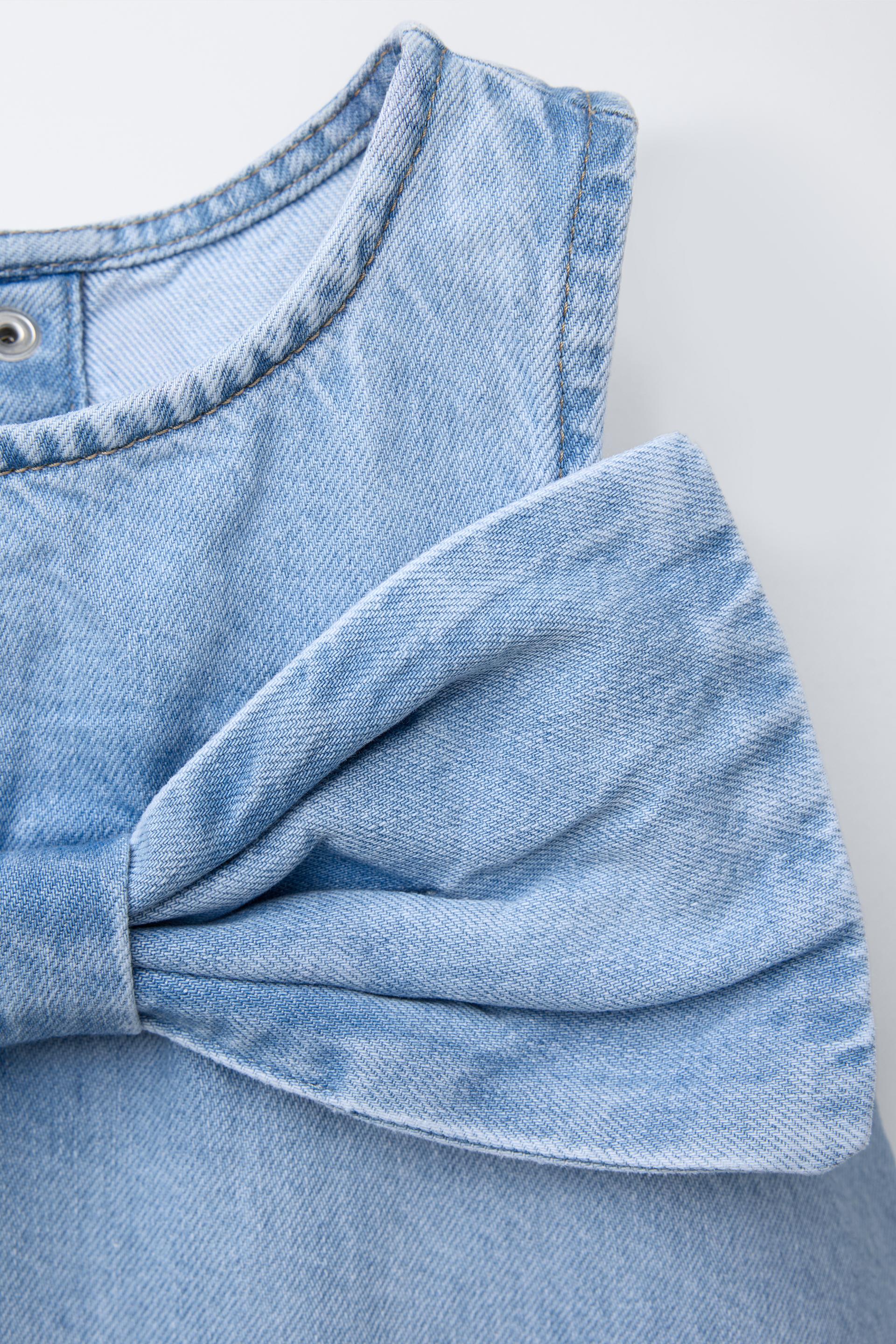 Vestido Jeans com laço frontal ZARA