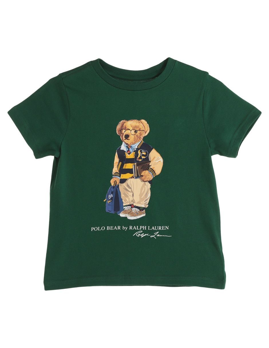 Camiseta  Verde Estampada Urso  Ralph Lauren