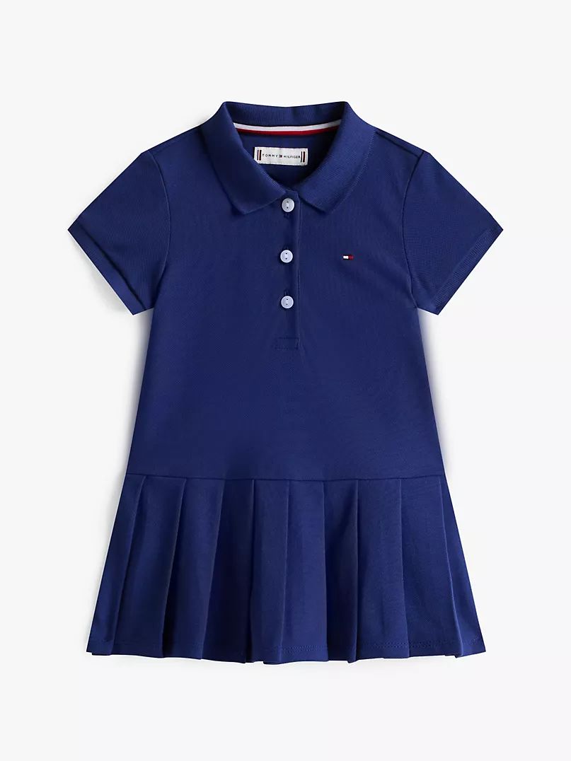 Vestido Marinho Manga Curta Babados  Tommy Hilfiger