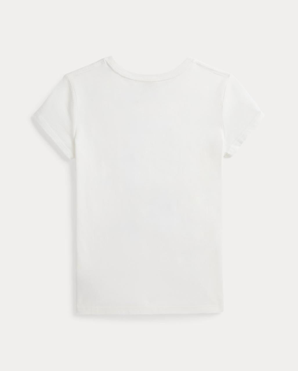 Camiseta Algodão Estampa Ursinha Branca Ralph Lauren