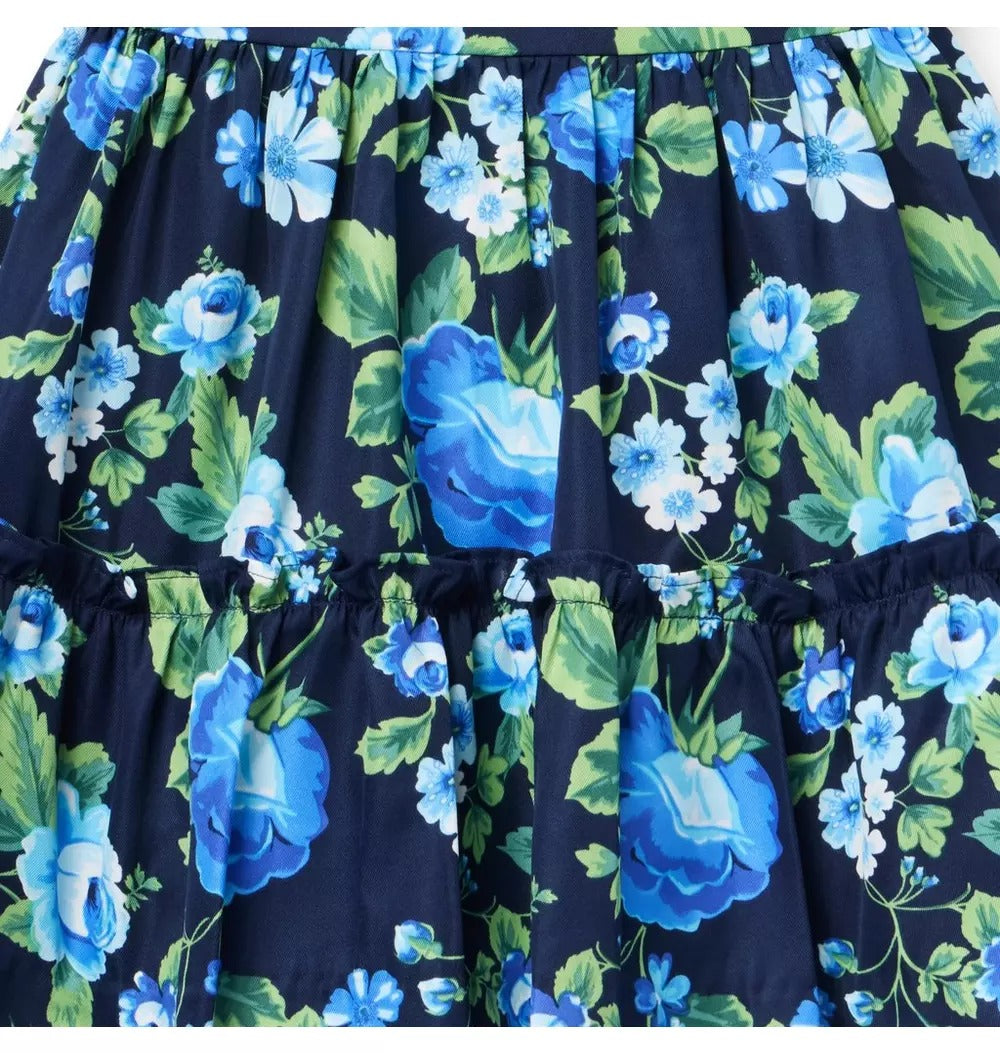Vestido  de Algodón Floral Azul/Negro – Janie and Jack