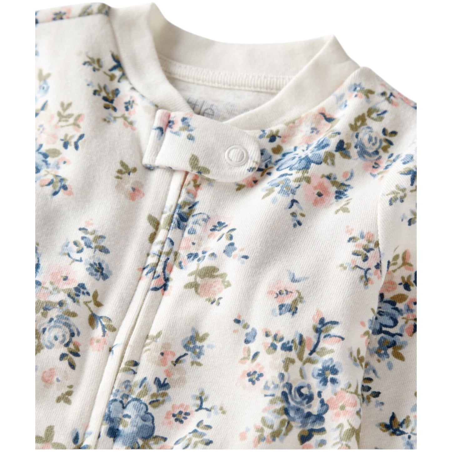 Enterizo Algodão com ziper floral branco Carter's