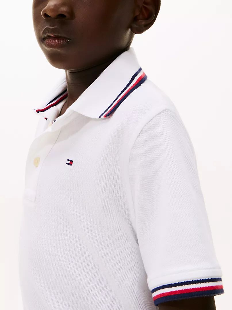 Polo Branca c/ detalhe Gola  Tommy Hilfiger