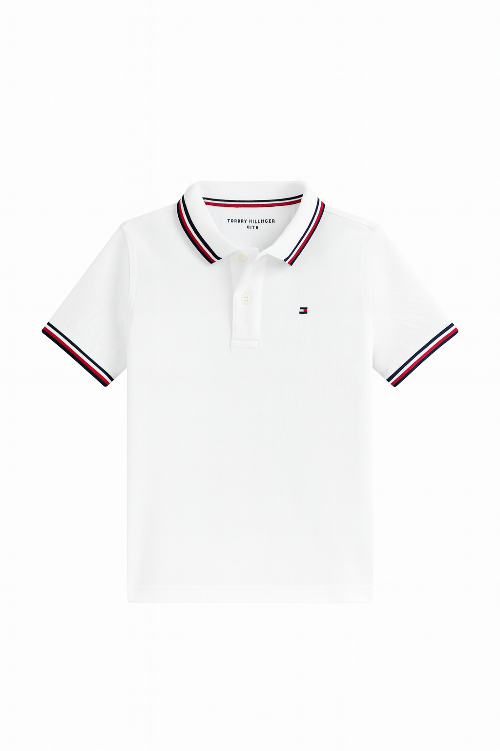 Polo Branca c/ detalhe Gola  Tommy Hilfiger