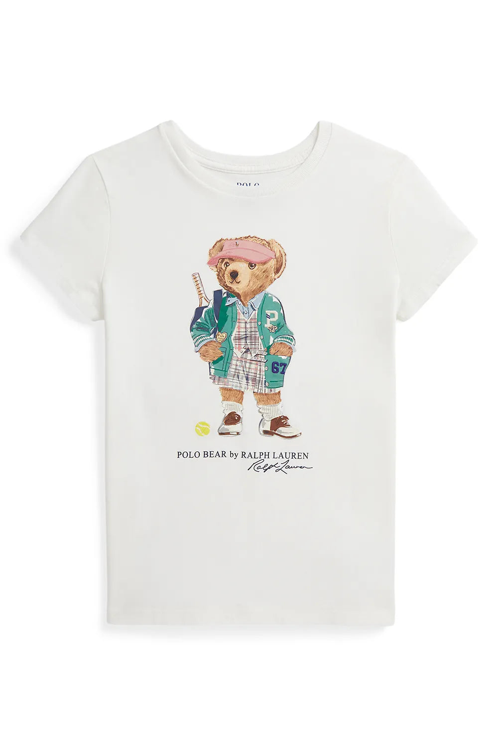 Camiseta Algodão Estampa Ursinha Branca Ralph Lauren