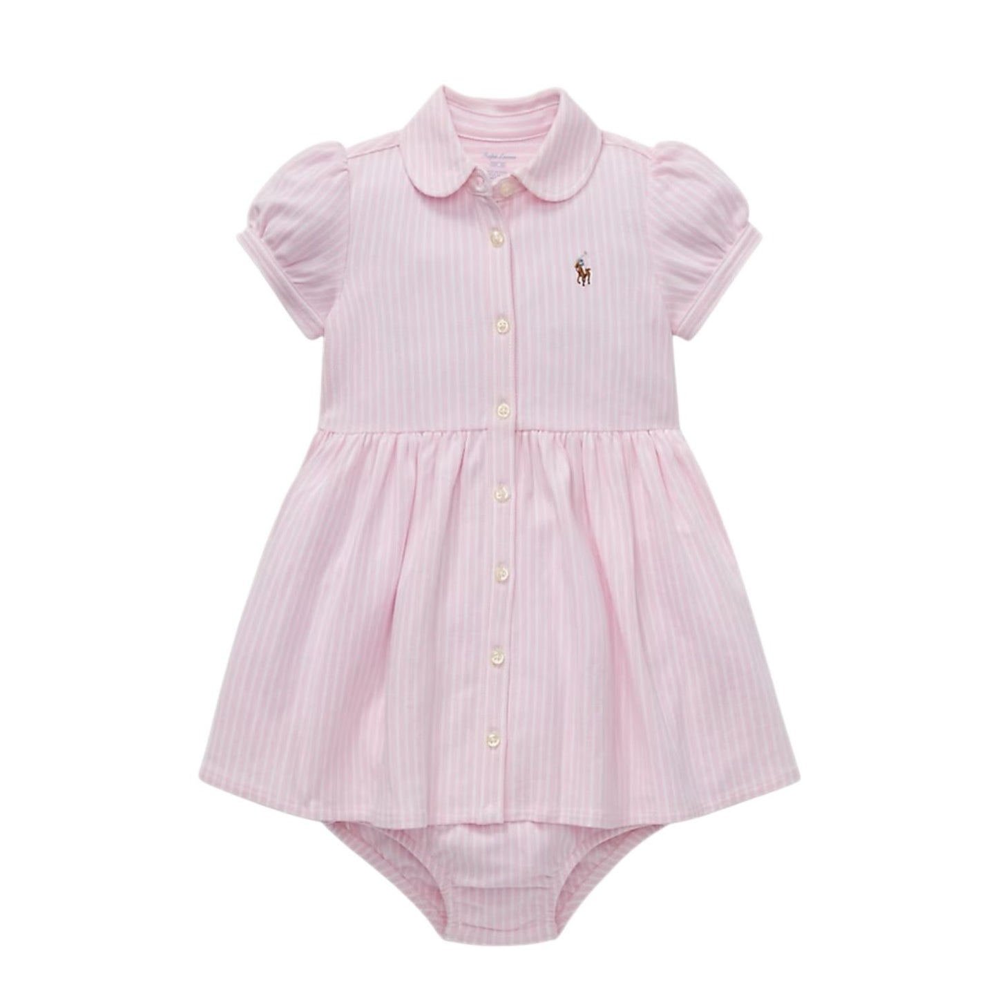 Vestido Listrado Rosa Ralph Lauren