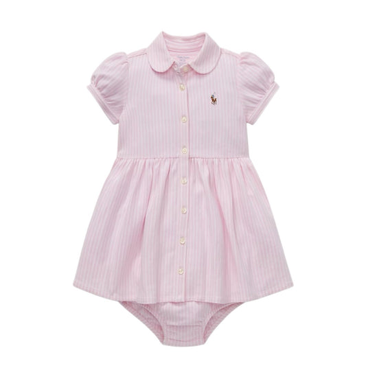 Vestido Listrado Rosa Ralph Lauren