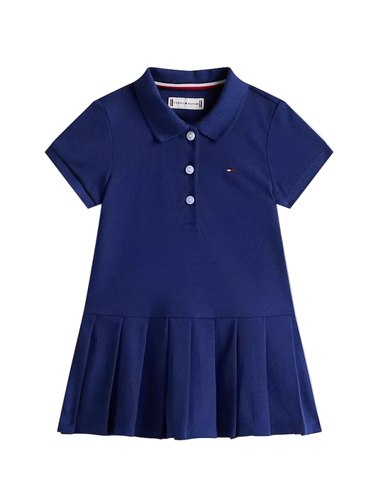 Vestido Marinho Manga Curta Babados  Tommy Hilfiger