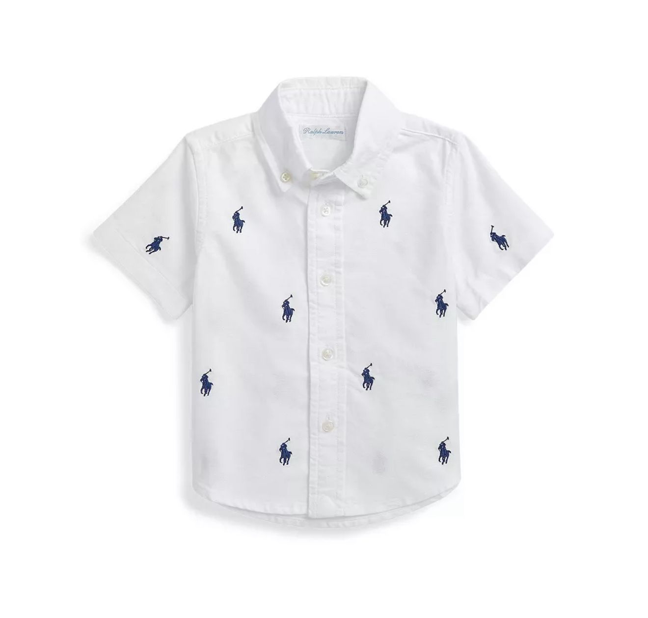 Camisa Social Branca com Logo Manga Curta Ralph Lauren