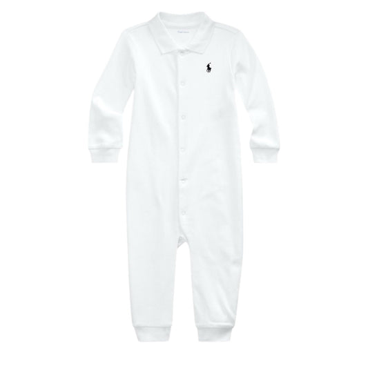 Enterizo Algodon Leve com botões Branco Ralph Lauren