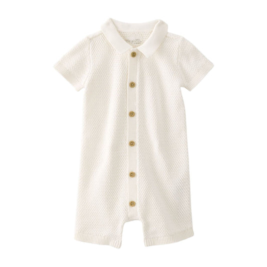 Enterizo Tricot Branco Carter's