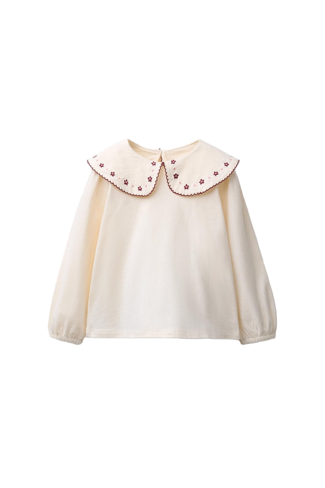 Blusa  Algodão Gola Bordada Manga Longa ZARA