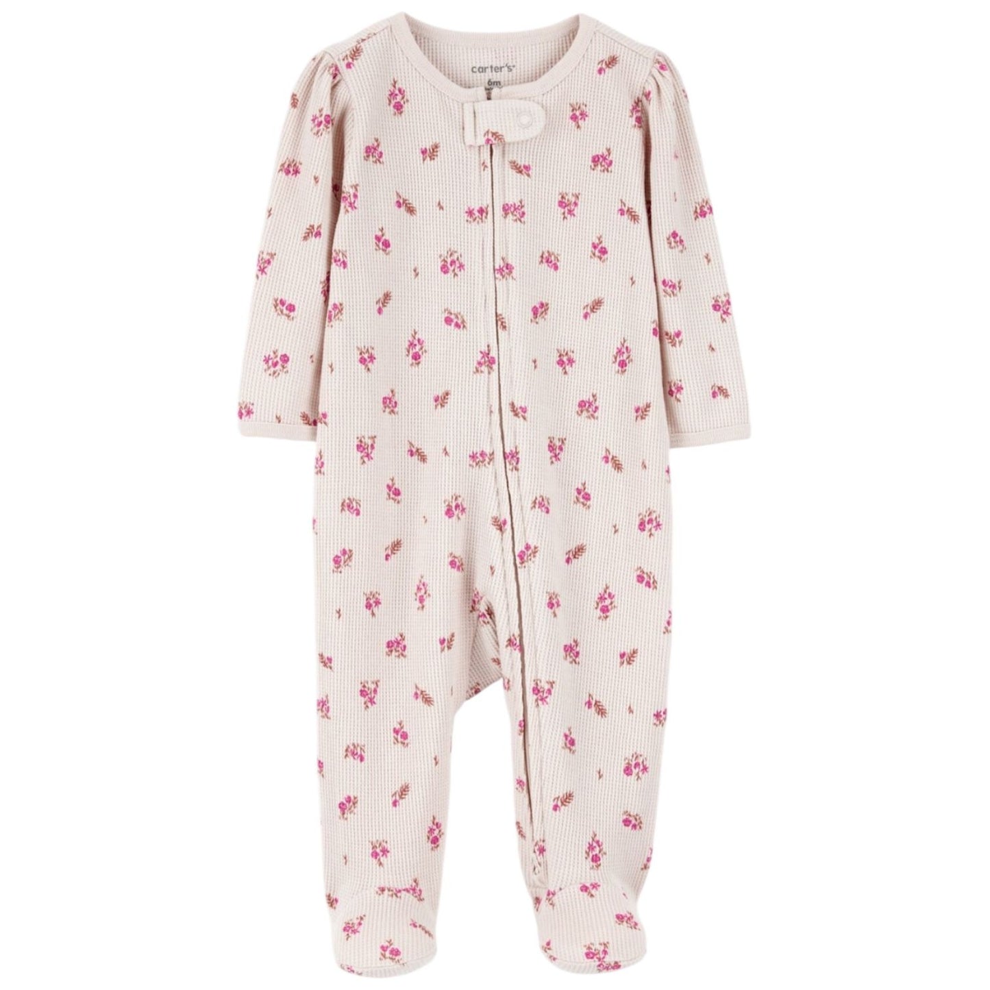 Enterizo  Algodão com ziper Bege floral Carter's