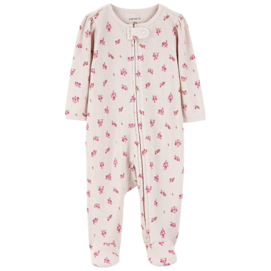 Enterizo  Algodão com ziper Bege floral Carter's