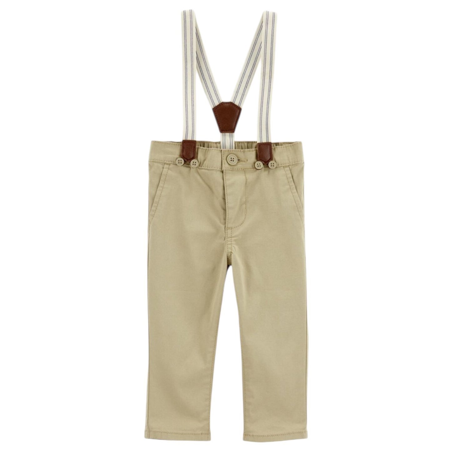 Pantalón   Sarja Marrom con suspensório Carter's