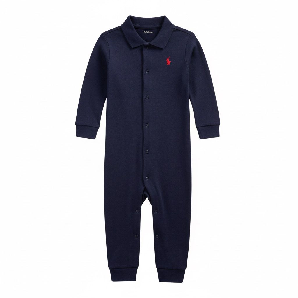 Enterizo Algodon Leve com botões Azul  Ralph Lauren