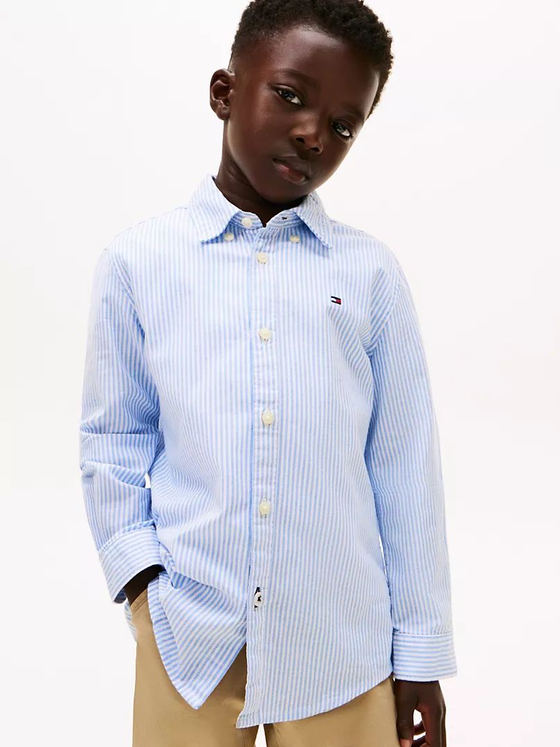 Camisa Oxford Listrada Azul  Tommy Hilfiger