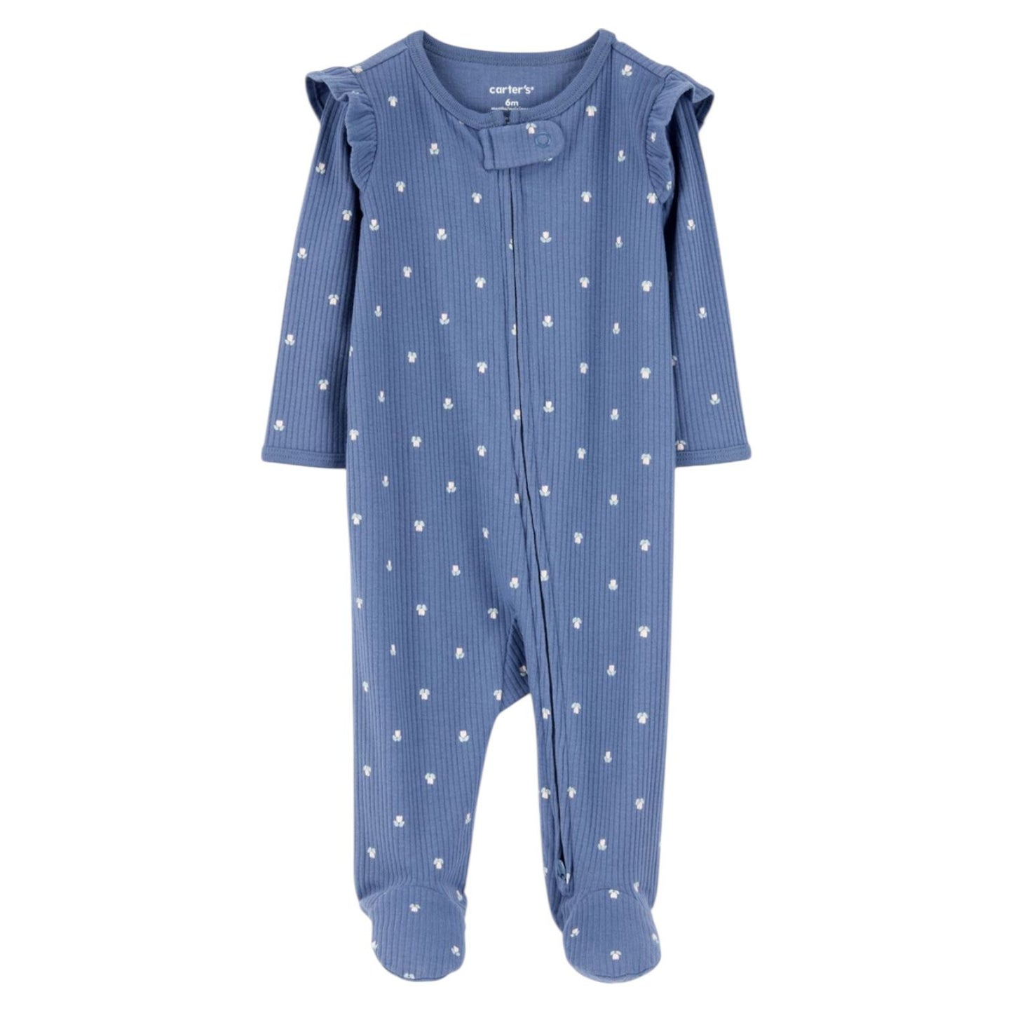 Enterizo Algodão con ziper azul estampado Carter's