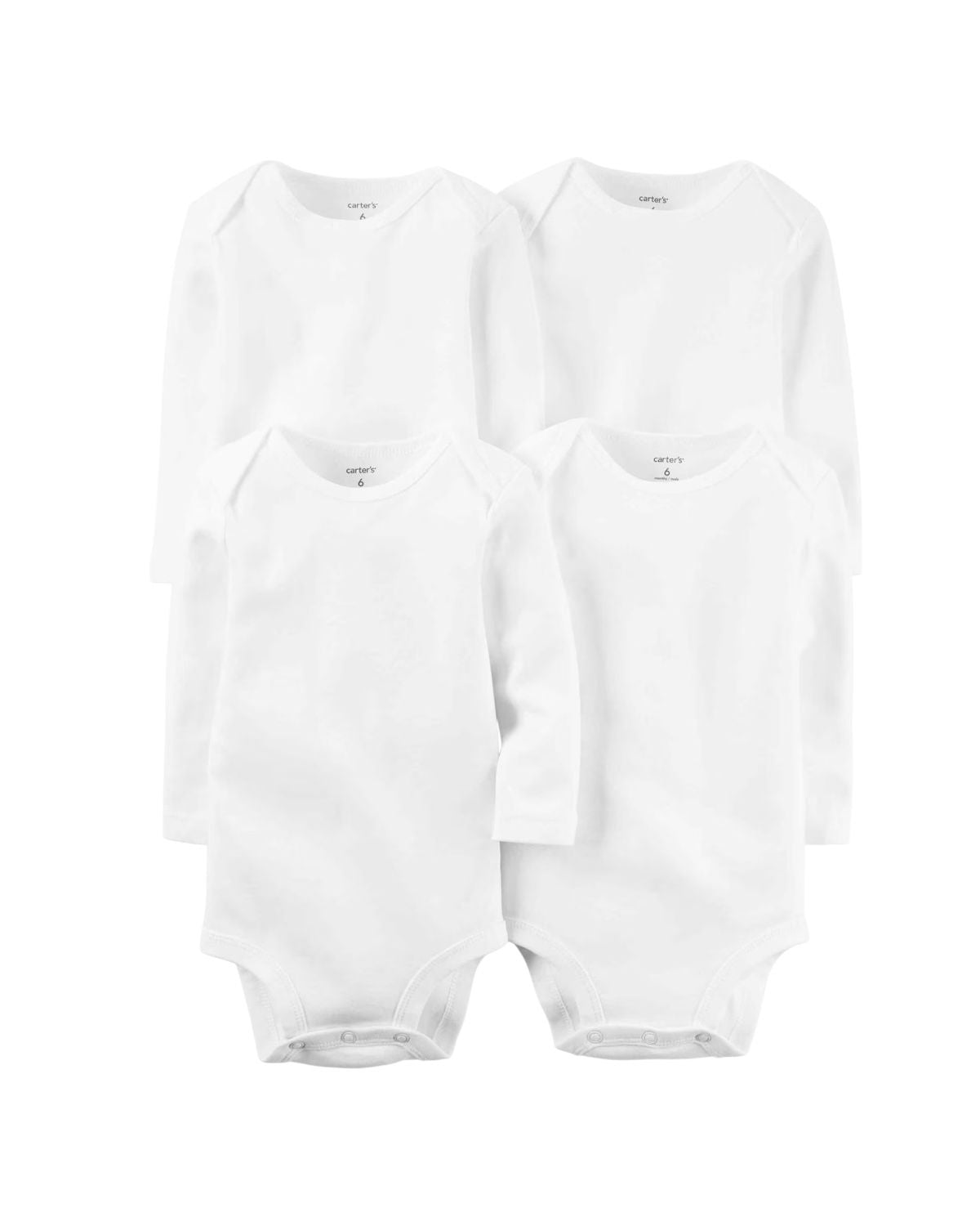 Pack 4 Bodys  Manga Longa  Branco Carter's